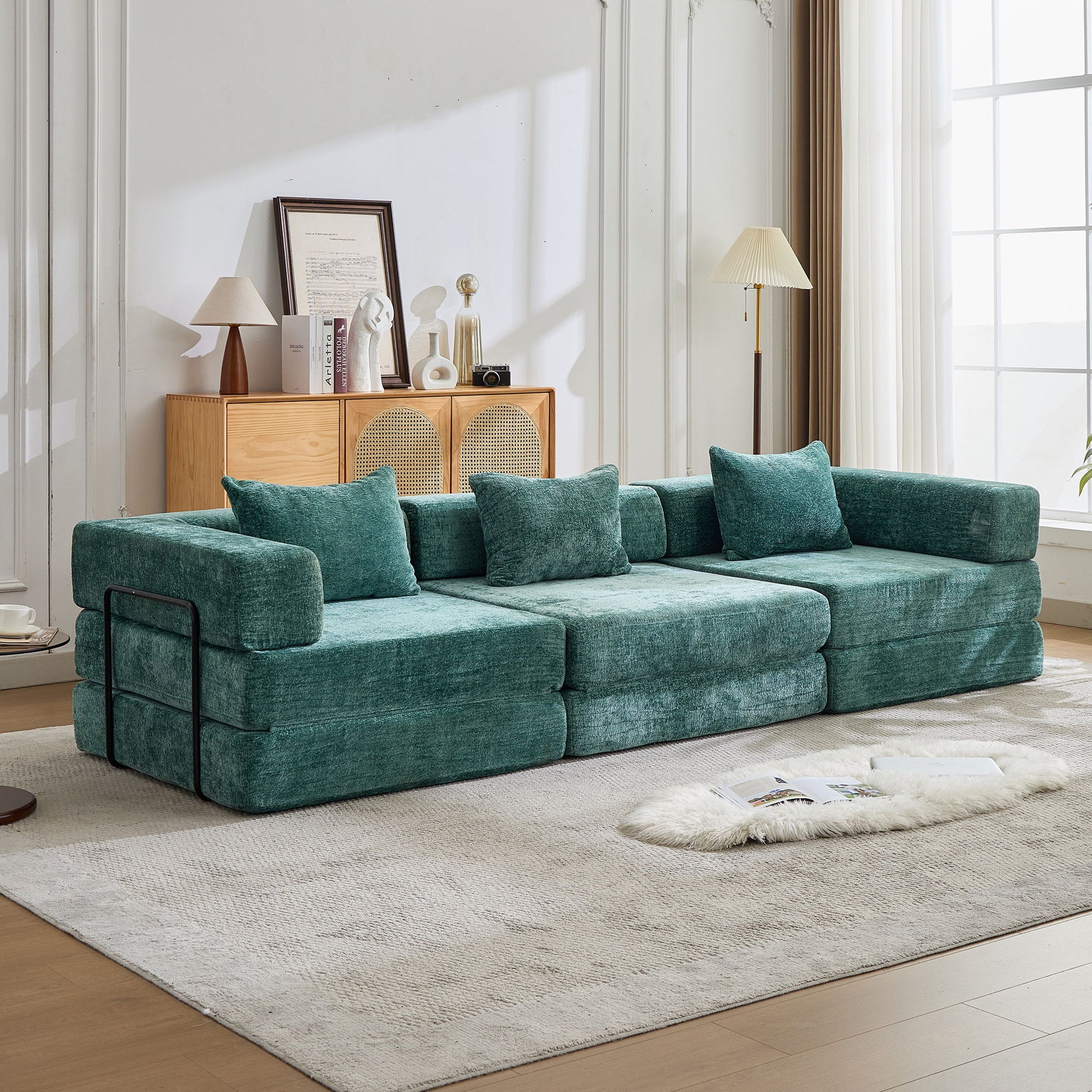Convertible Floor Sofa Bed, Boneless Modular Sectional Sofa For Living Room