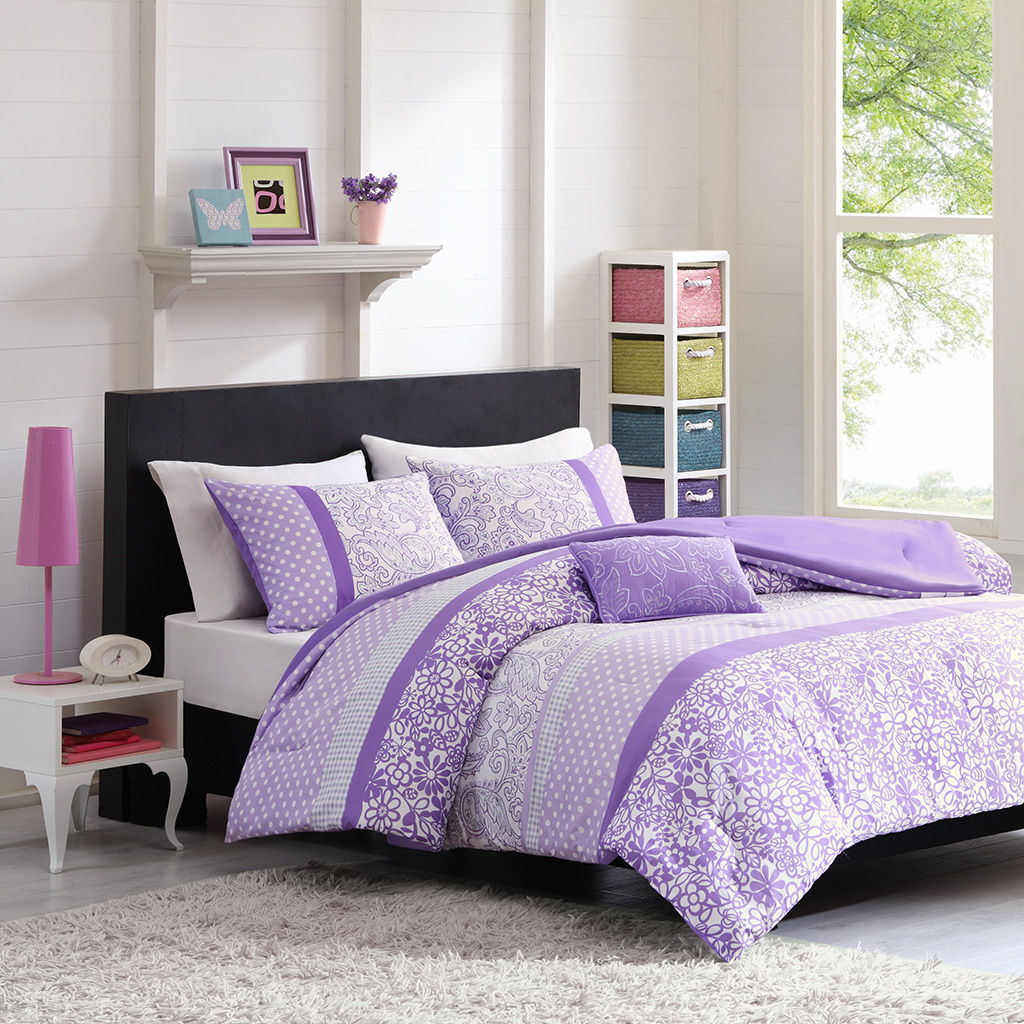 Riley - Twin Comforter Set - Purple