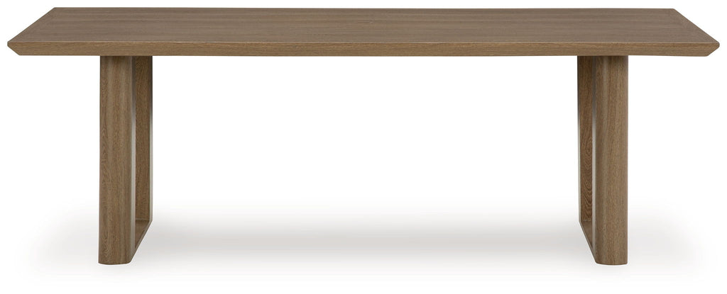 Serene Bay - Rectangular Dining Table With Umbrella Option - Dark Brown