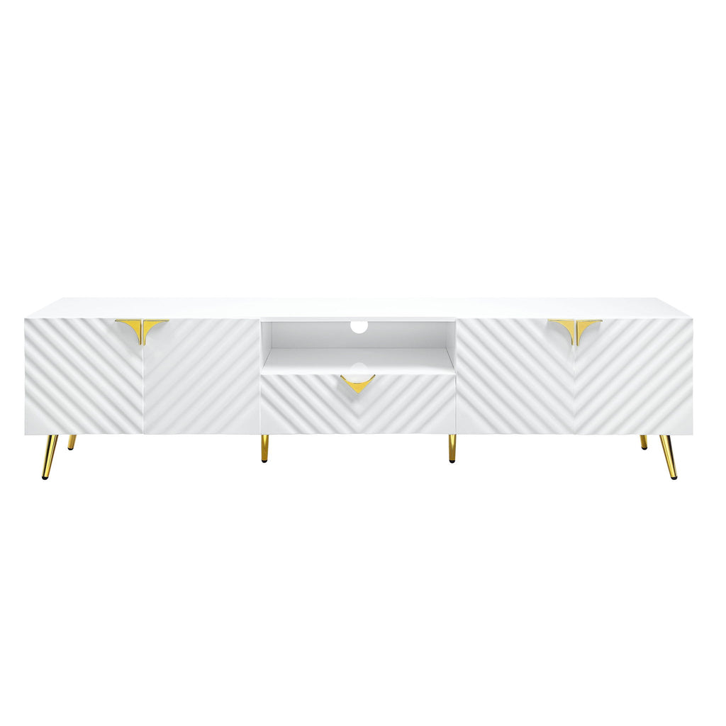 Gaines - High Gloss TV Stand - White