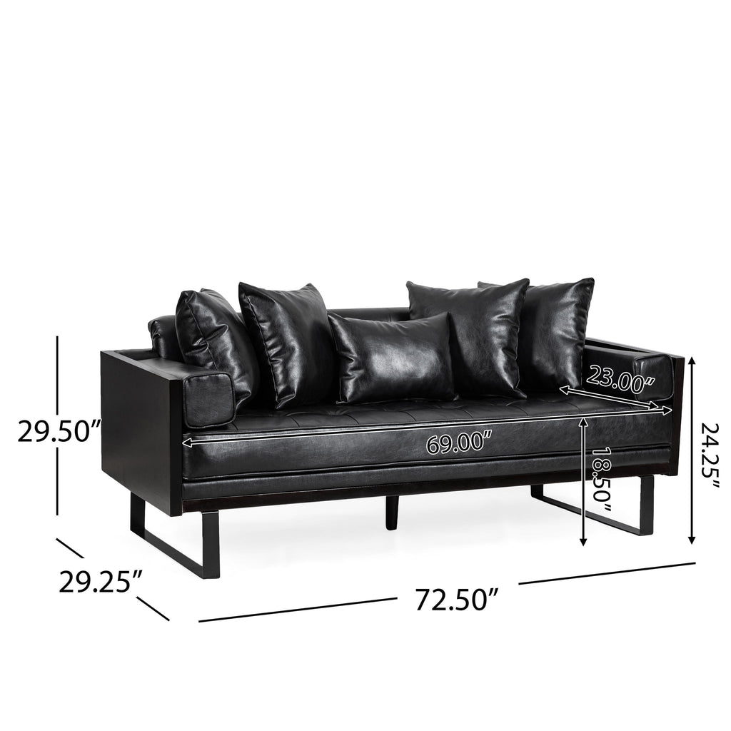 Contemporary Oversized Loveseat With Accent Pillow