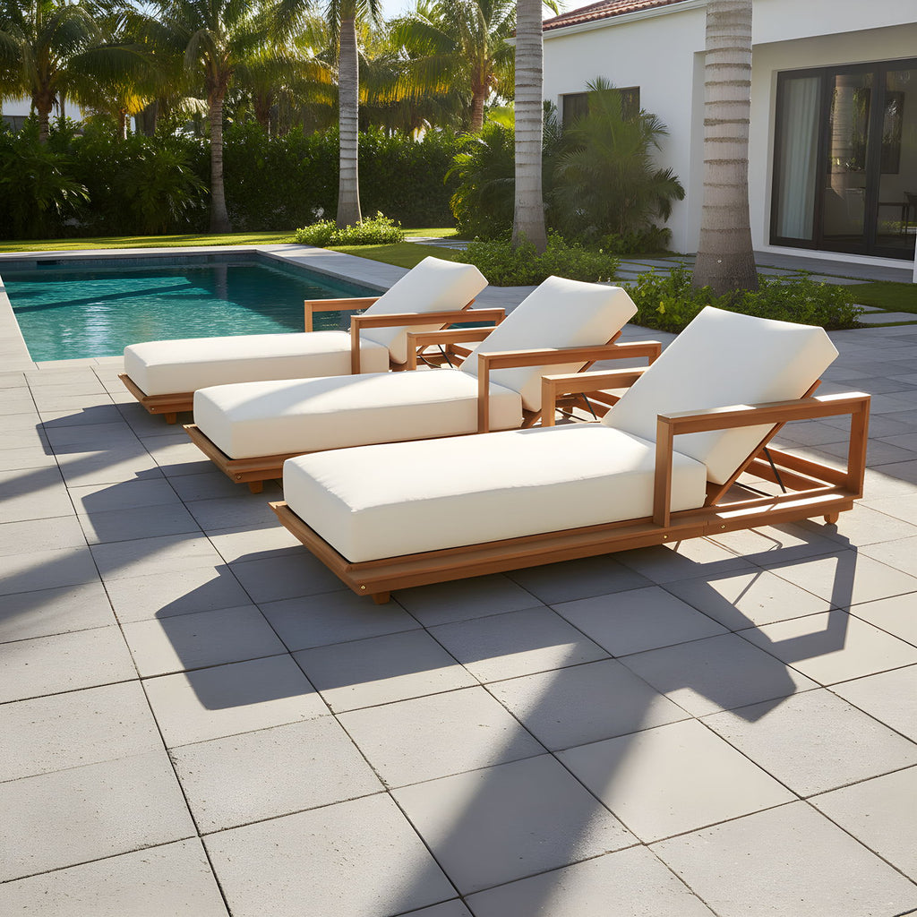 Modern Sunlounger With 5 Position Adjustable Backrest