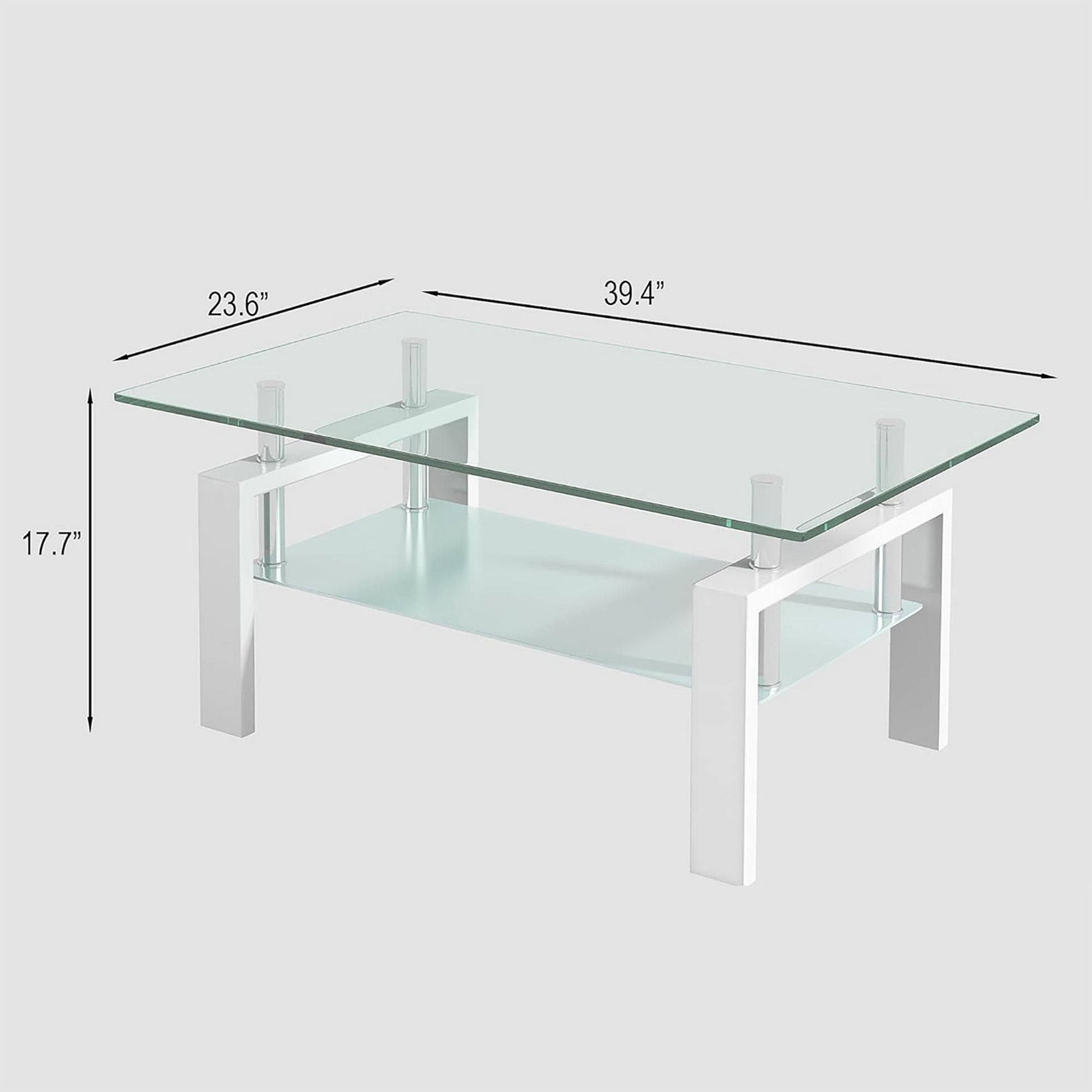 Tempered Glass Table With Storage