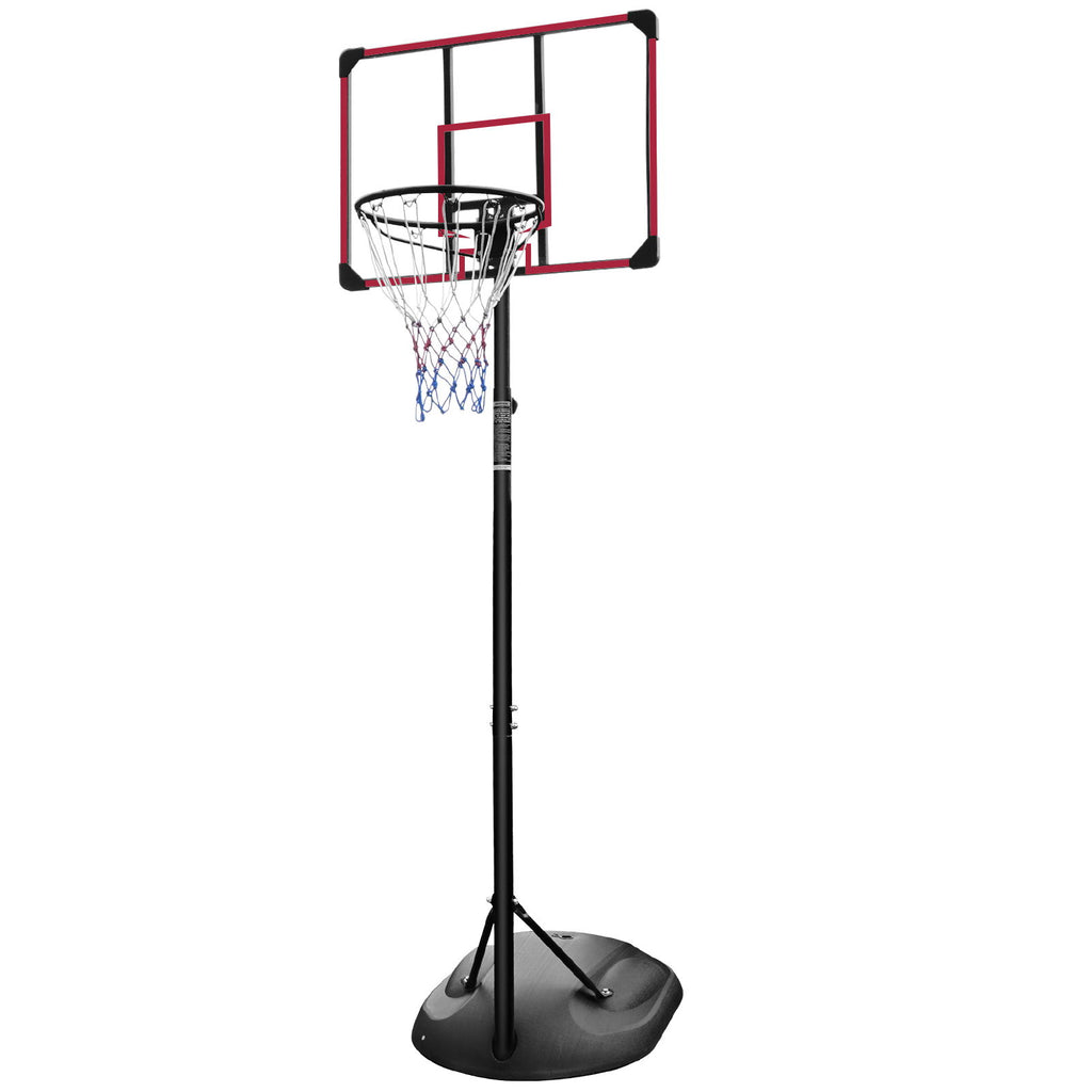 Portable Basketball Hoop System Stand, Height Adjustable For Indoor / Outdoor - Red