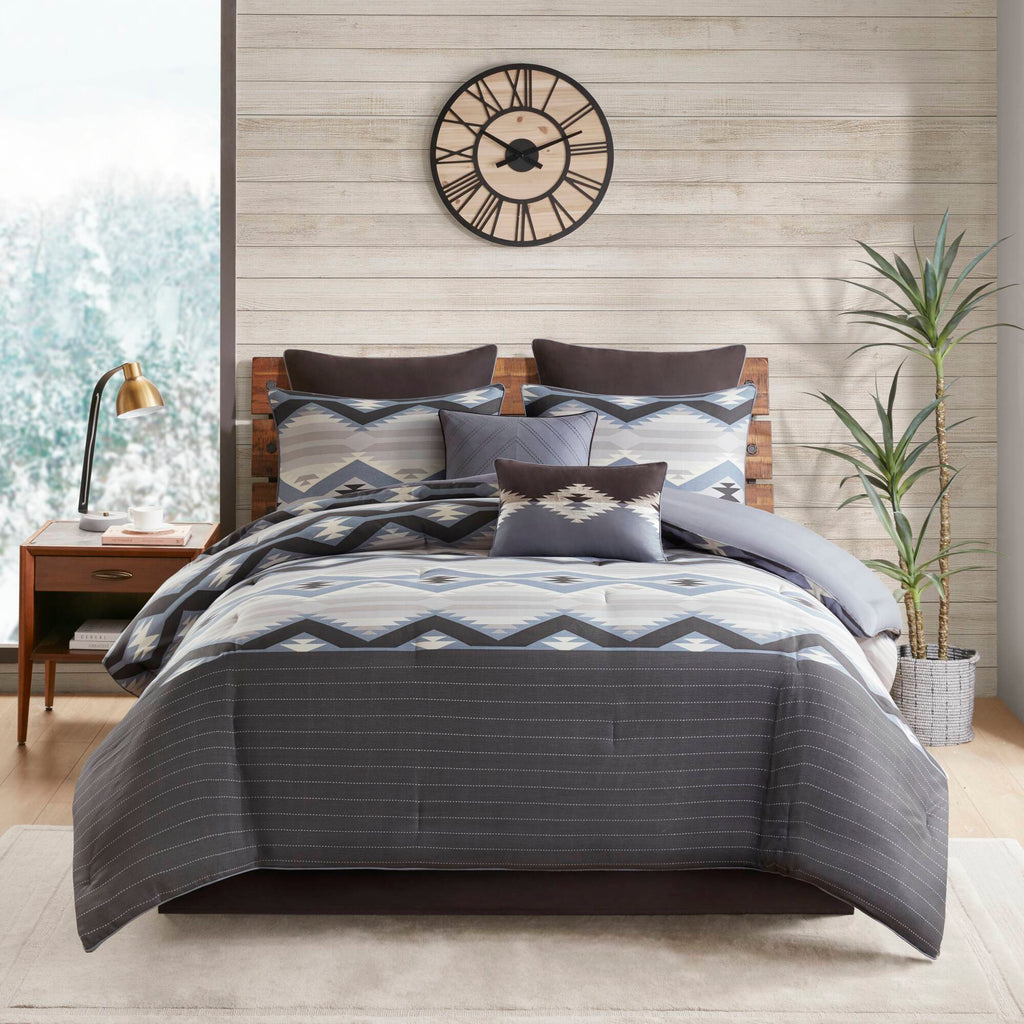 Bitter Creek - King Oversized Comforter Set - Blue