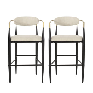 Upholstered Bar Stools With Backs For Kitchen Island (Set of 2)