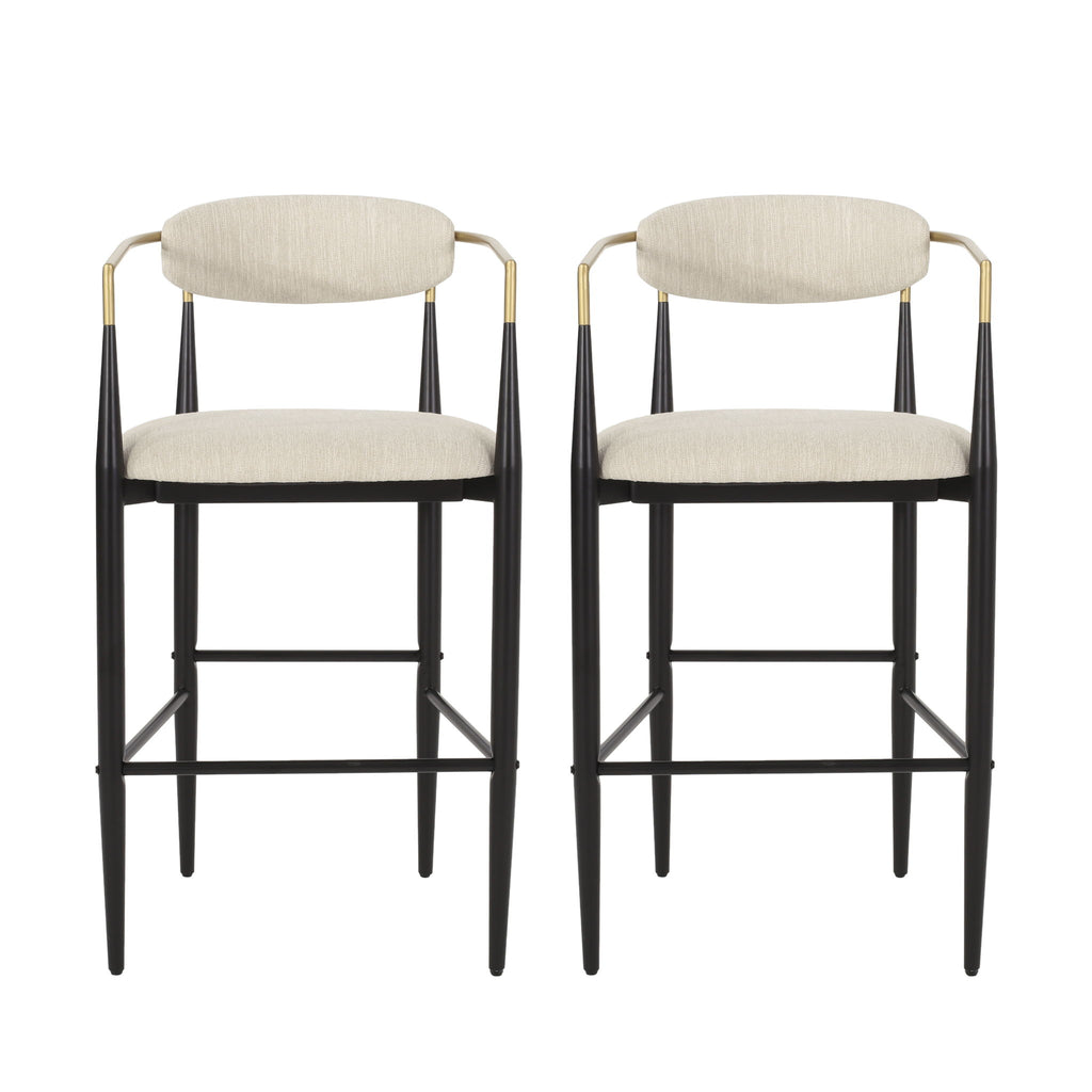 Modern Bar Stools With Armrests (Set of 2)