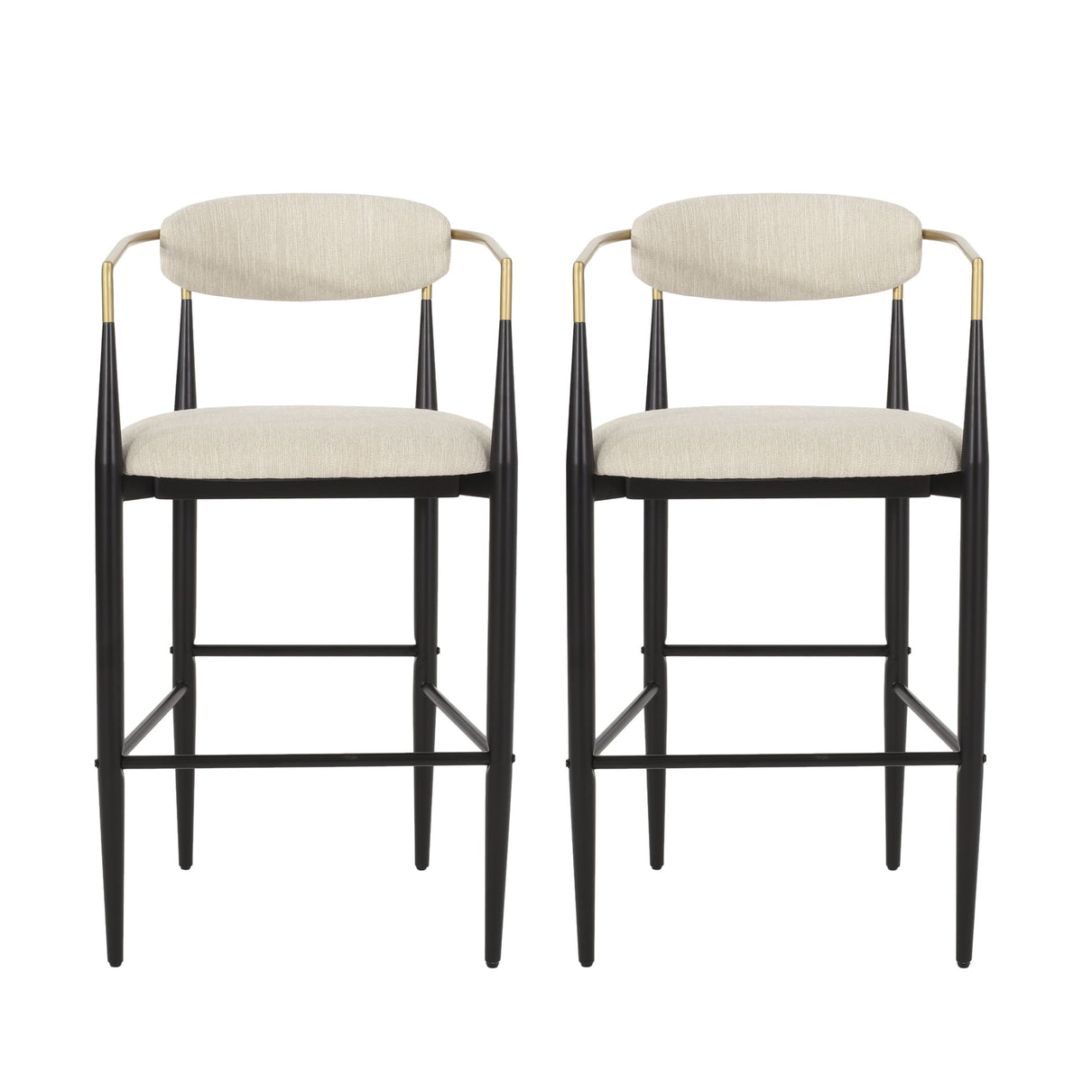 Modern Bar Stools With Armrests (Set of 2)