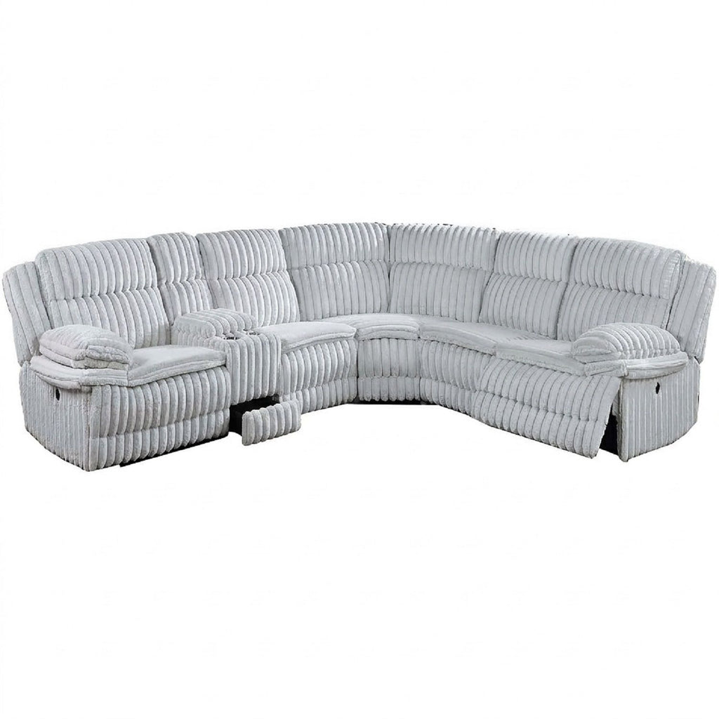 U-Shaped Sectional Sofa With Console Cup Holder, Storage Drawer, Manual Reclining