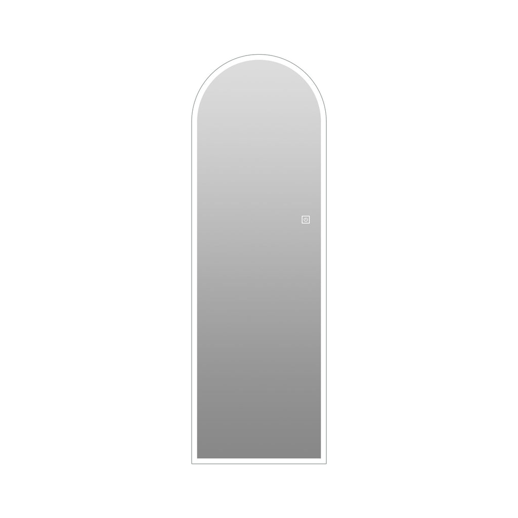 65" X 21" Arched LED Full Length Mirror, Wall Mounted Lighted Full Body Mirror With Frosted Edge Lighting, 3 Color Temperatures & Stepless Dimming - Silver