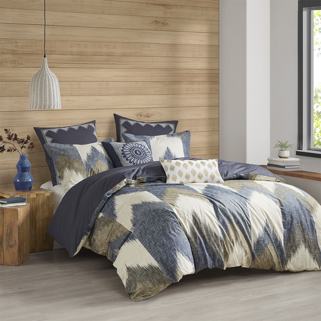 Alpine - King 3 Piece Duvet Cover Mini Set - Navy