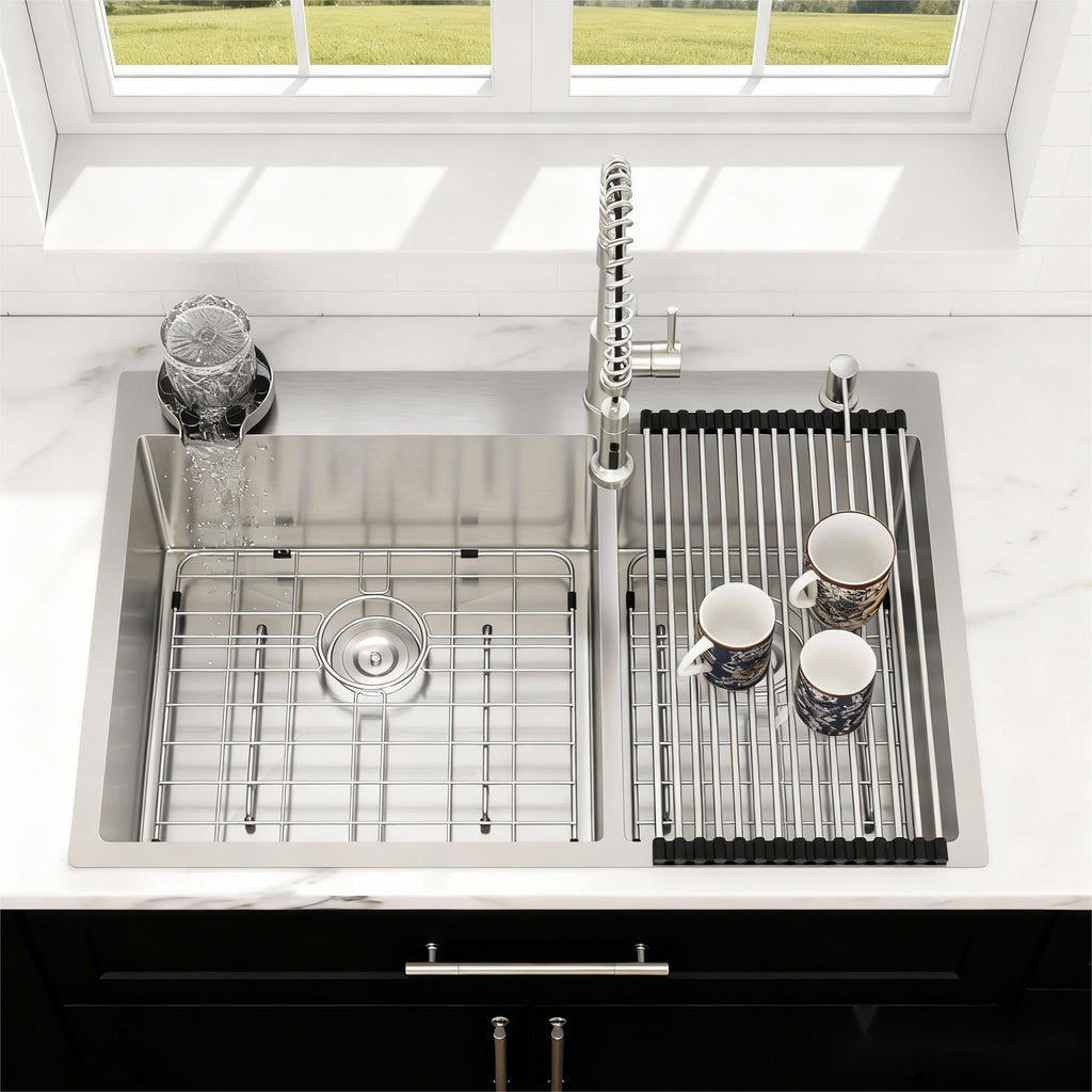 Double Bowl, Drop-In Sink With 2 Basins