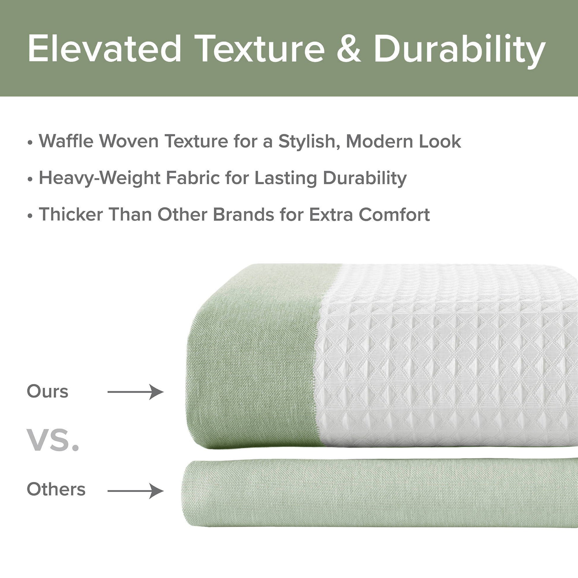 Spa Waffle - 72" x 84" Shower Curtain With 3M Treatment - Sage Green