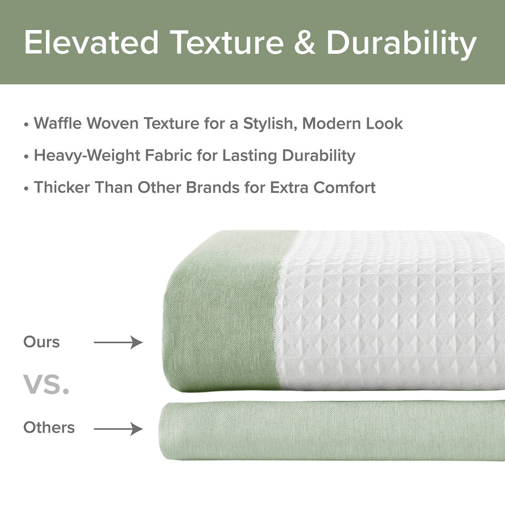 Spa Waffle - 72" x 78" Shower Curtain With 3M Treatment - Sage Green