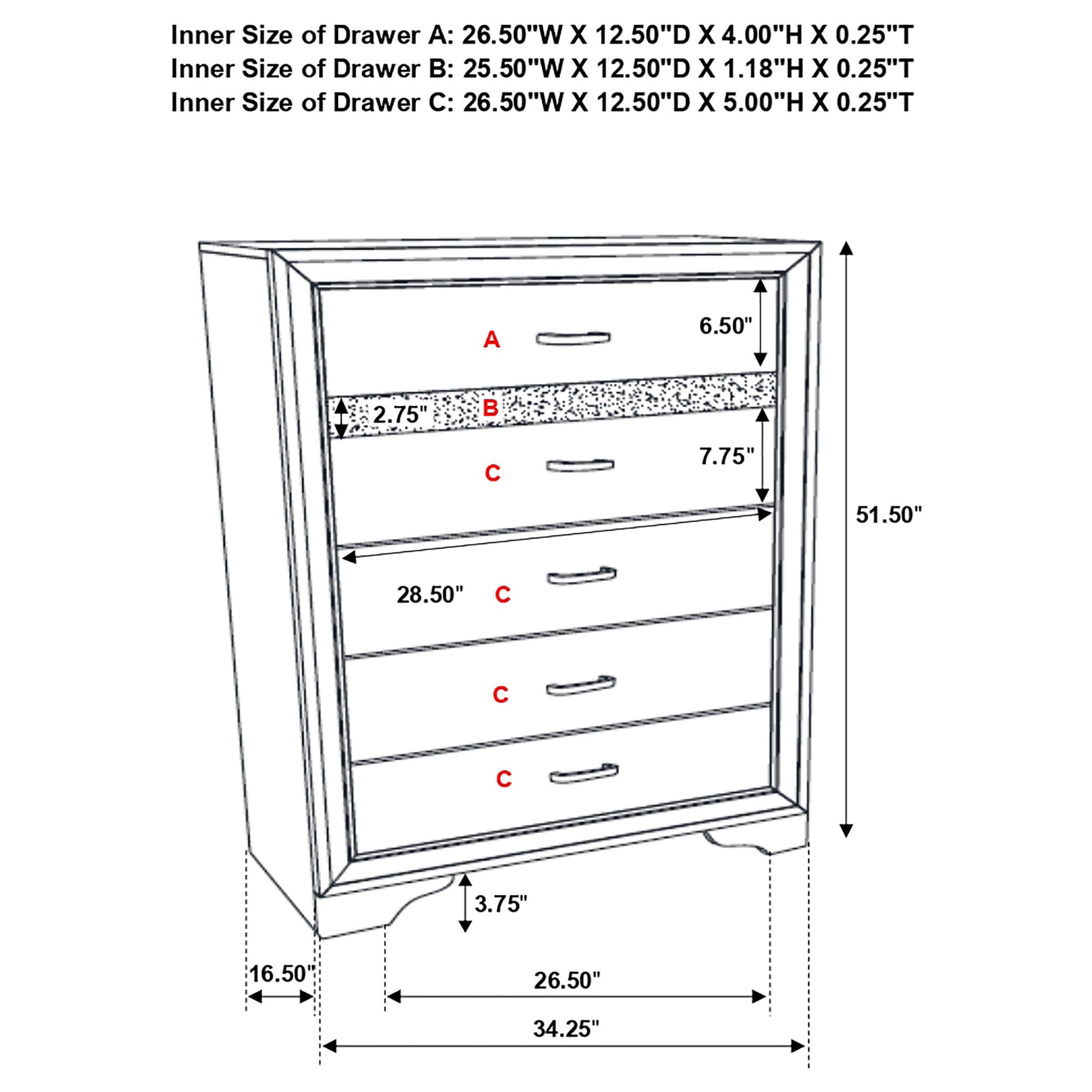 Annie - 6 Drawer Bedroom Chest