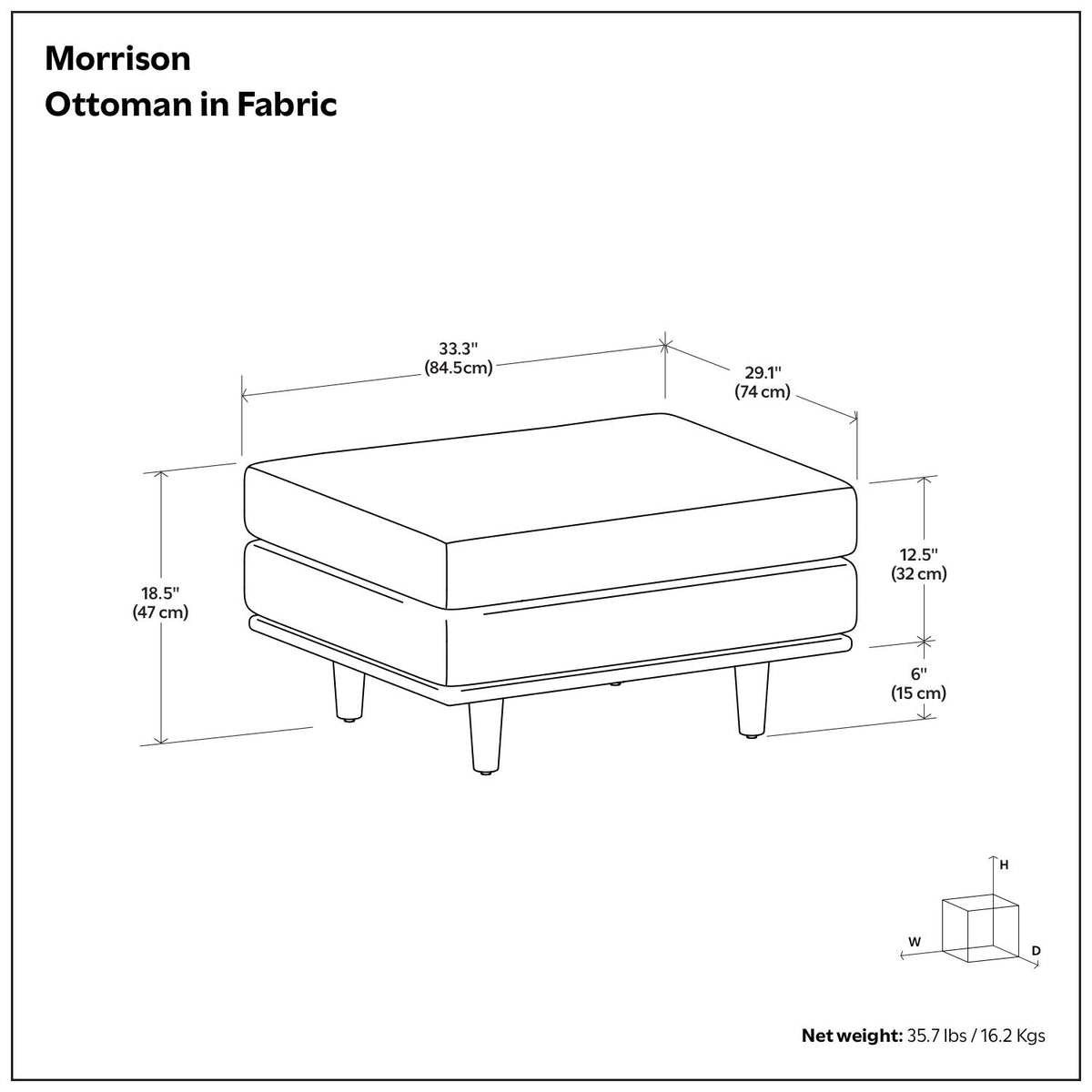 Morrison - Handcrafted Ottoman