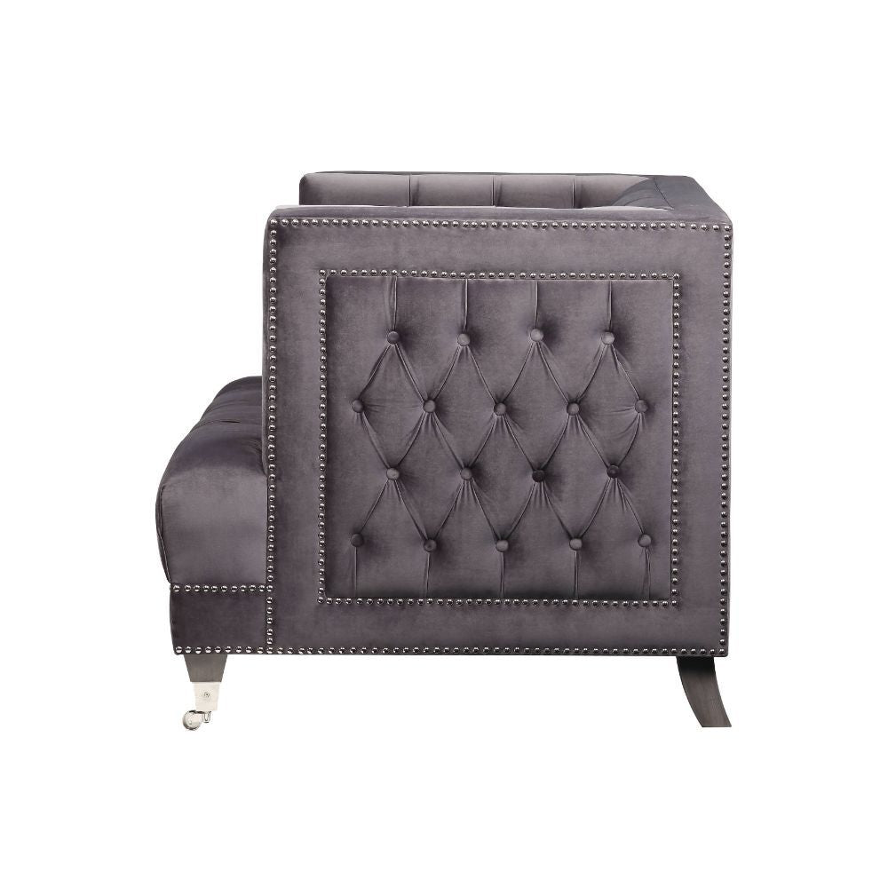 Hegio - Chair - Gray Velvet