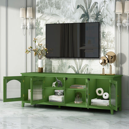 StylishTVcabinet Entertainment CenterTV Stand, TVconsoletable, Media Console, Solidwood Frame, Changhong Glass Door, Metal Handle