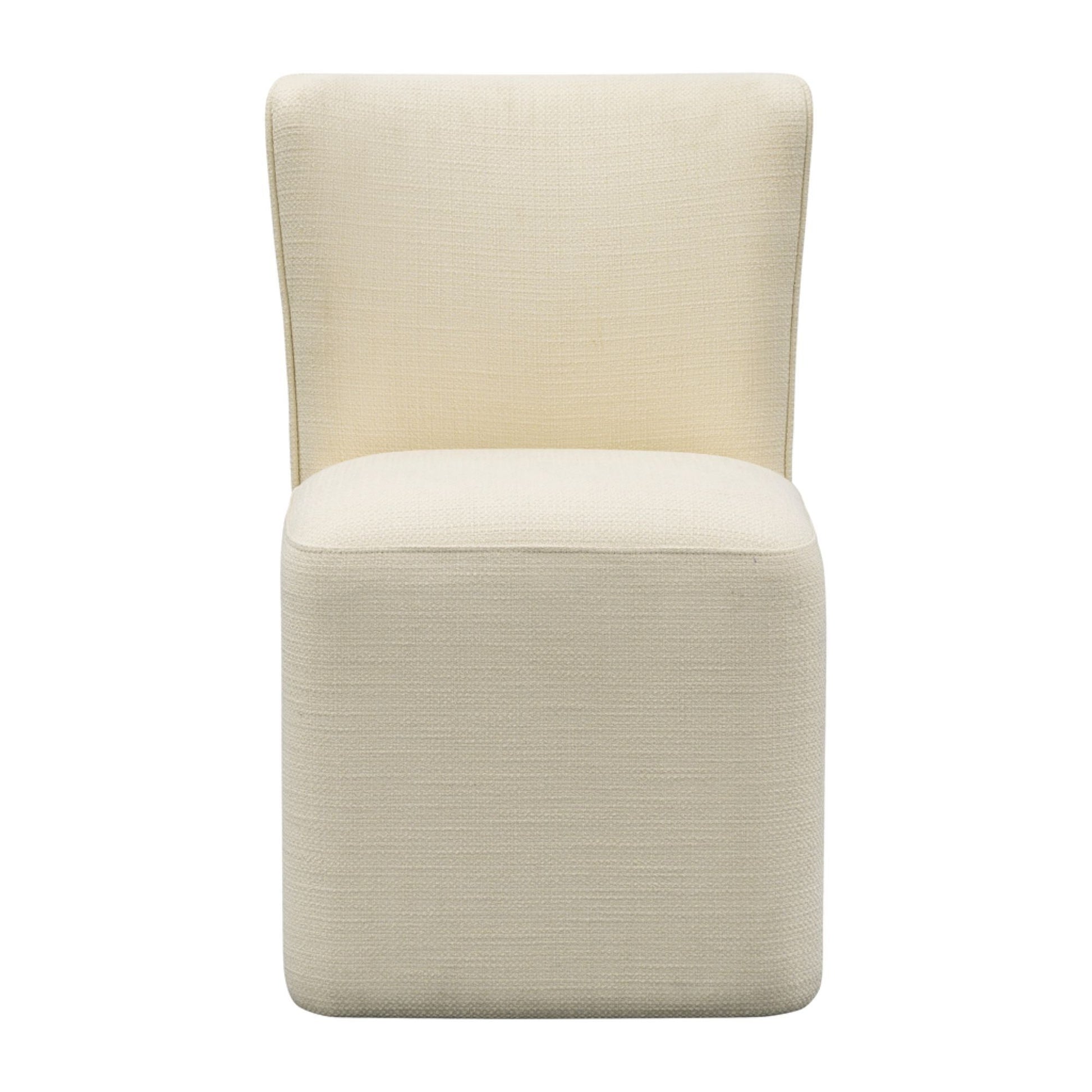 Vela - One Size Dining Chair With Castors - Cream