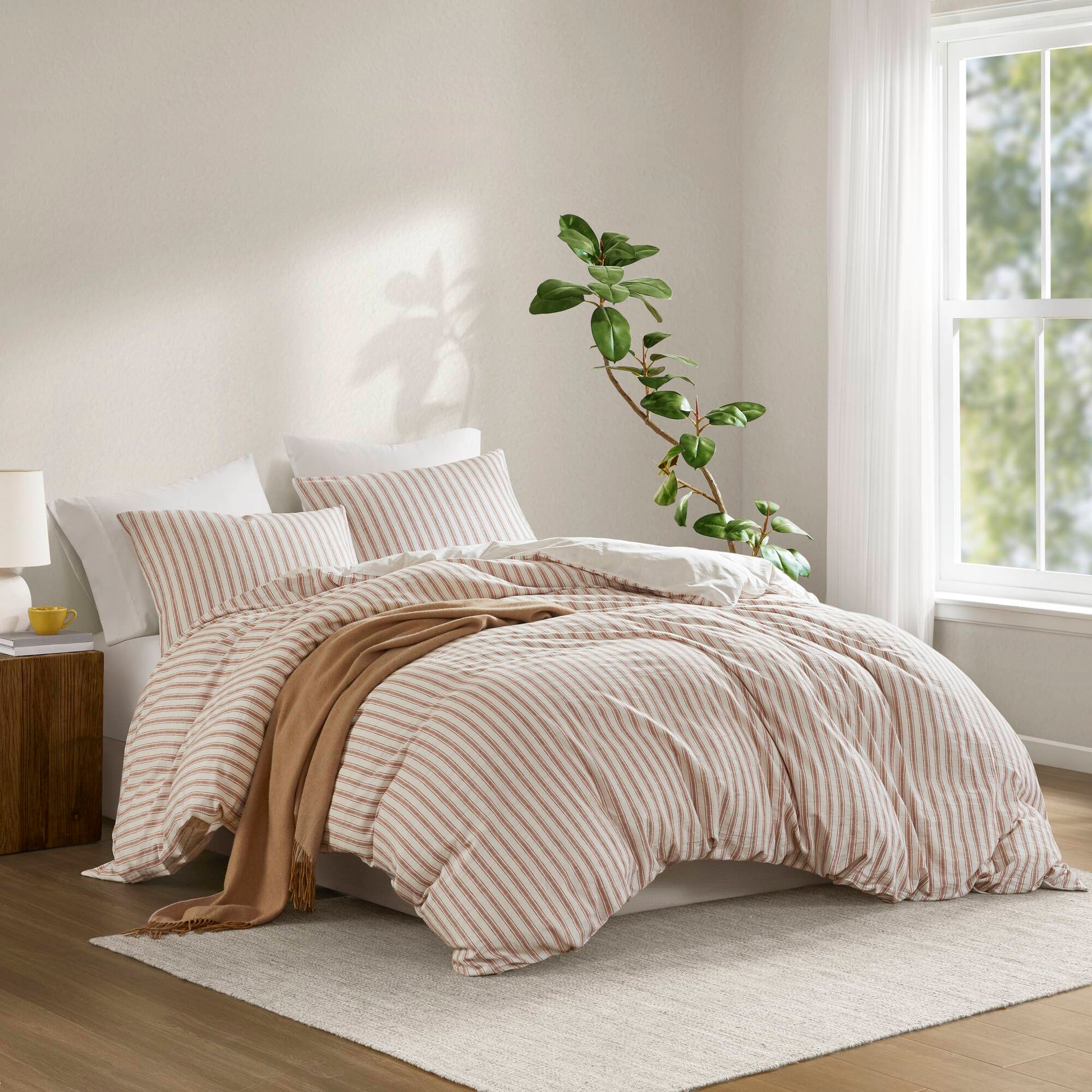 Etta - 3 Piece King Duvet Set - Terracotta