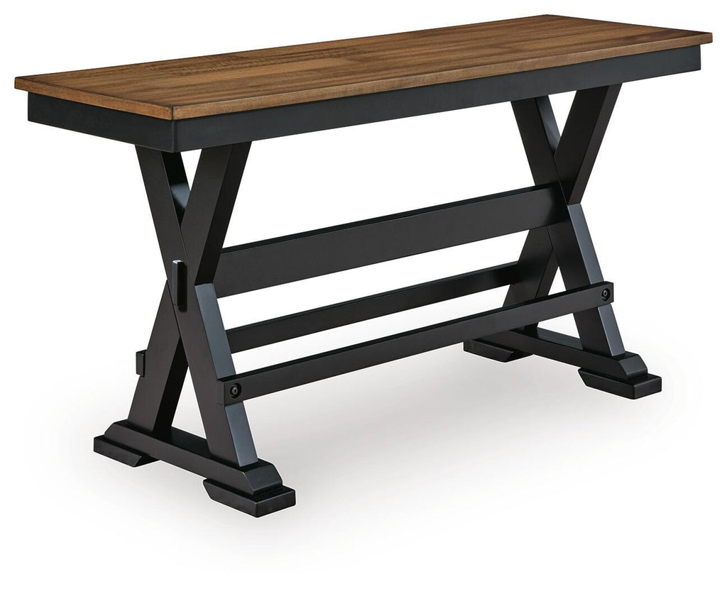 Wildenauer - Large Counter Dining Room Bench - Brown / Black