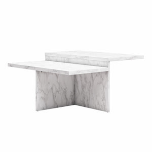 Brielle - 2 Tiered Coffee Table - White Marble