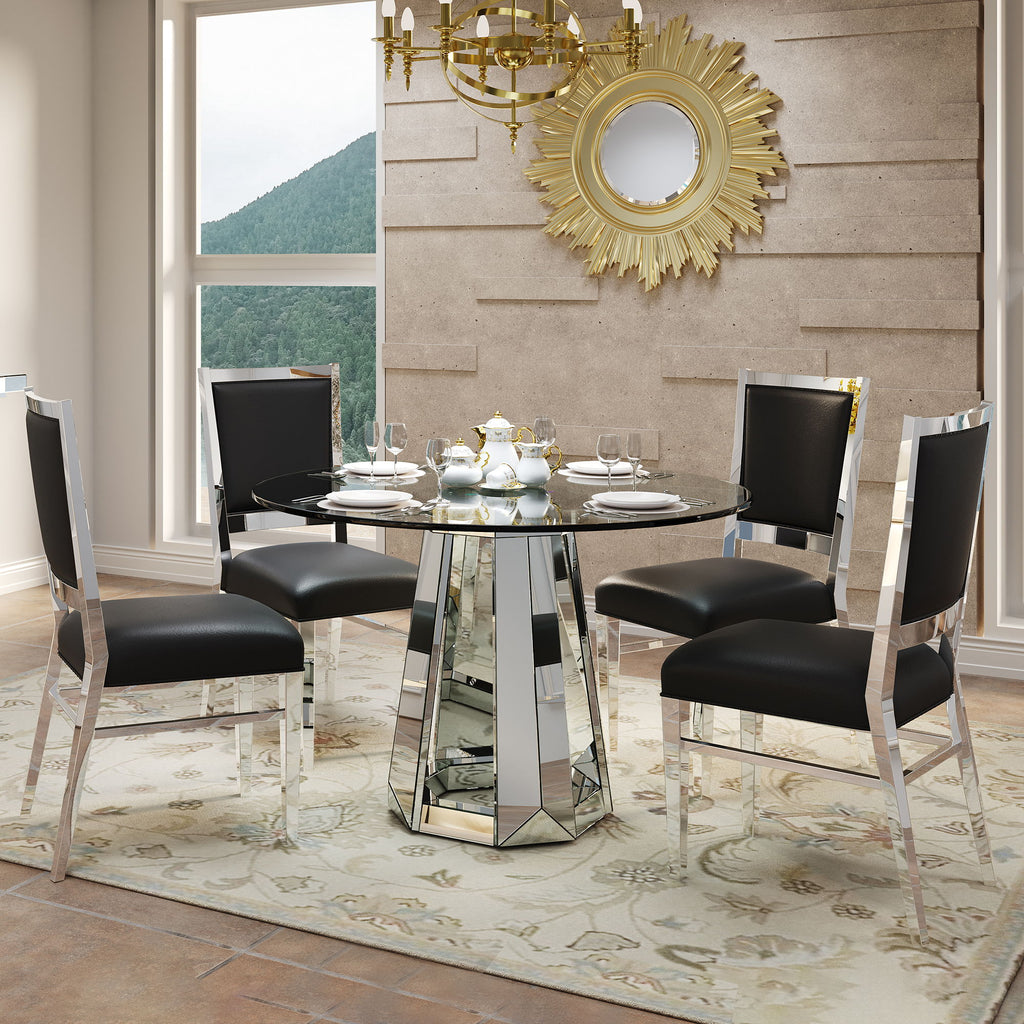 Round Dining Table For Kitchen - Silver
