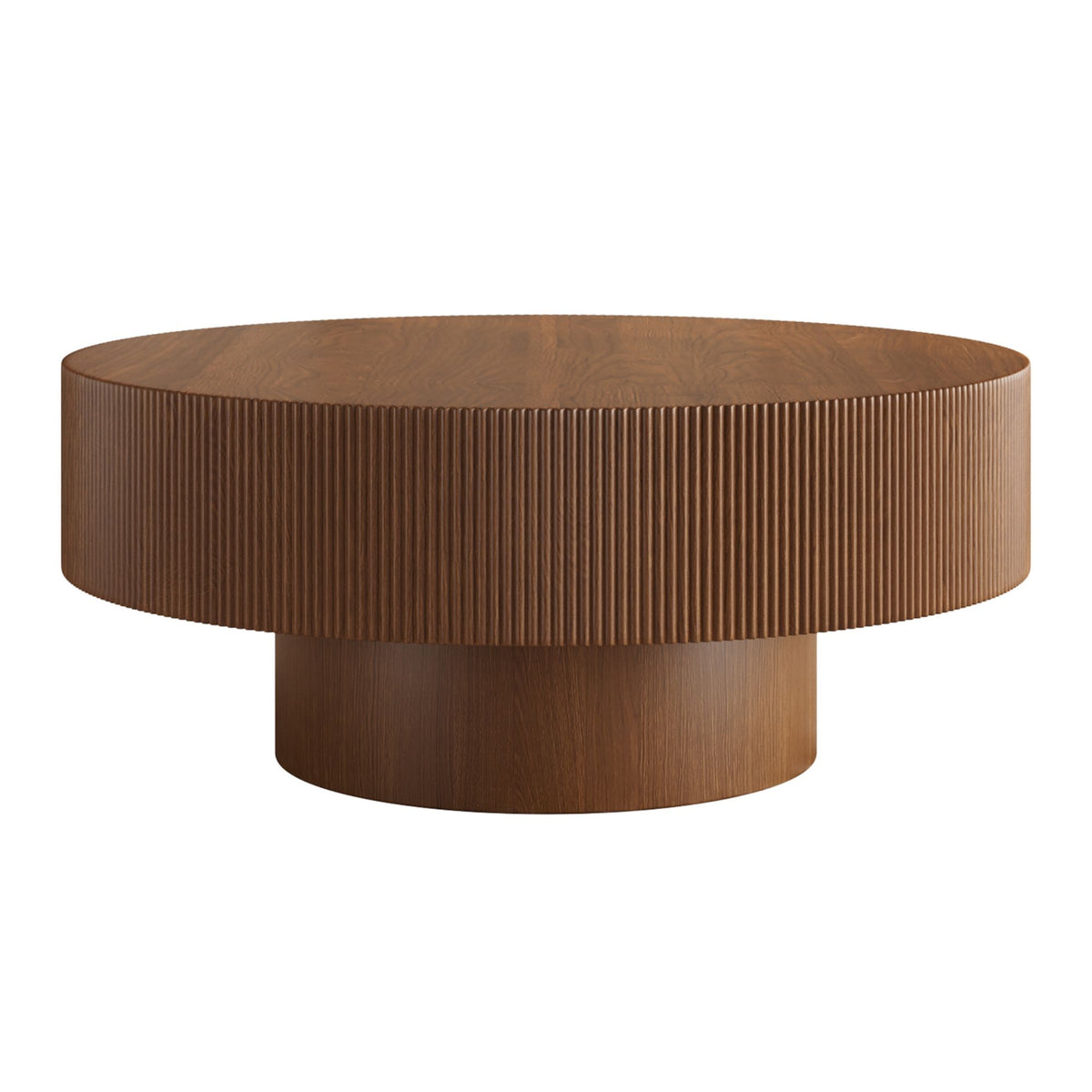 Elegant Round Coffee Table With Thick Tabletop