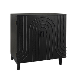 2 Door Storage Cabinet With Adjustable Shelf - Black