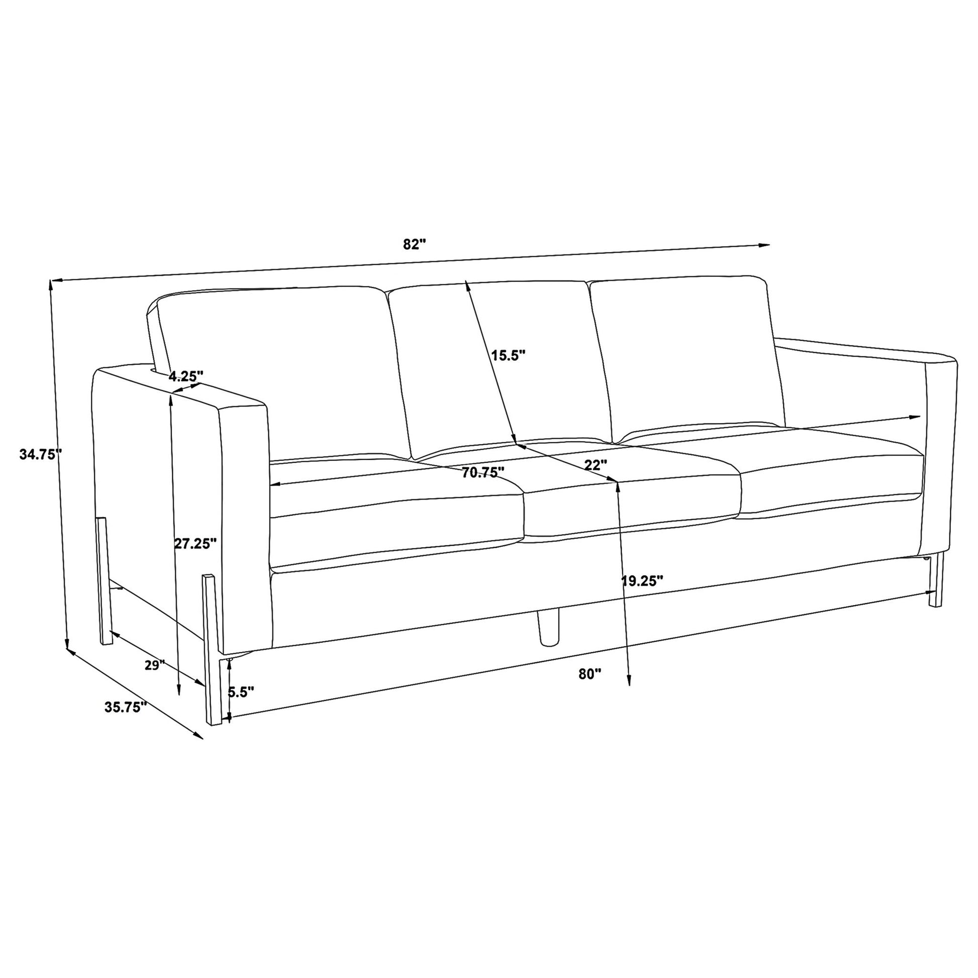Tilly - Track Arm Sofa - Oatmeal