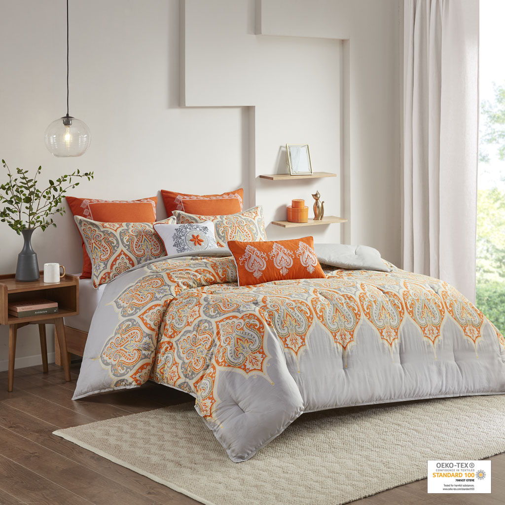 Nisha - Comforter Set - Orange