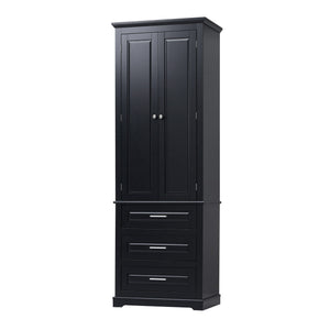 Tall Storage Cabinet With 3 Drawers For Bathroom