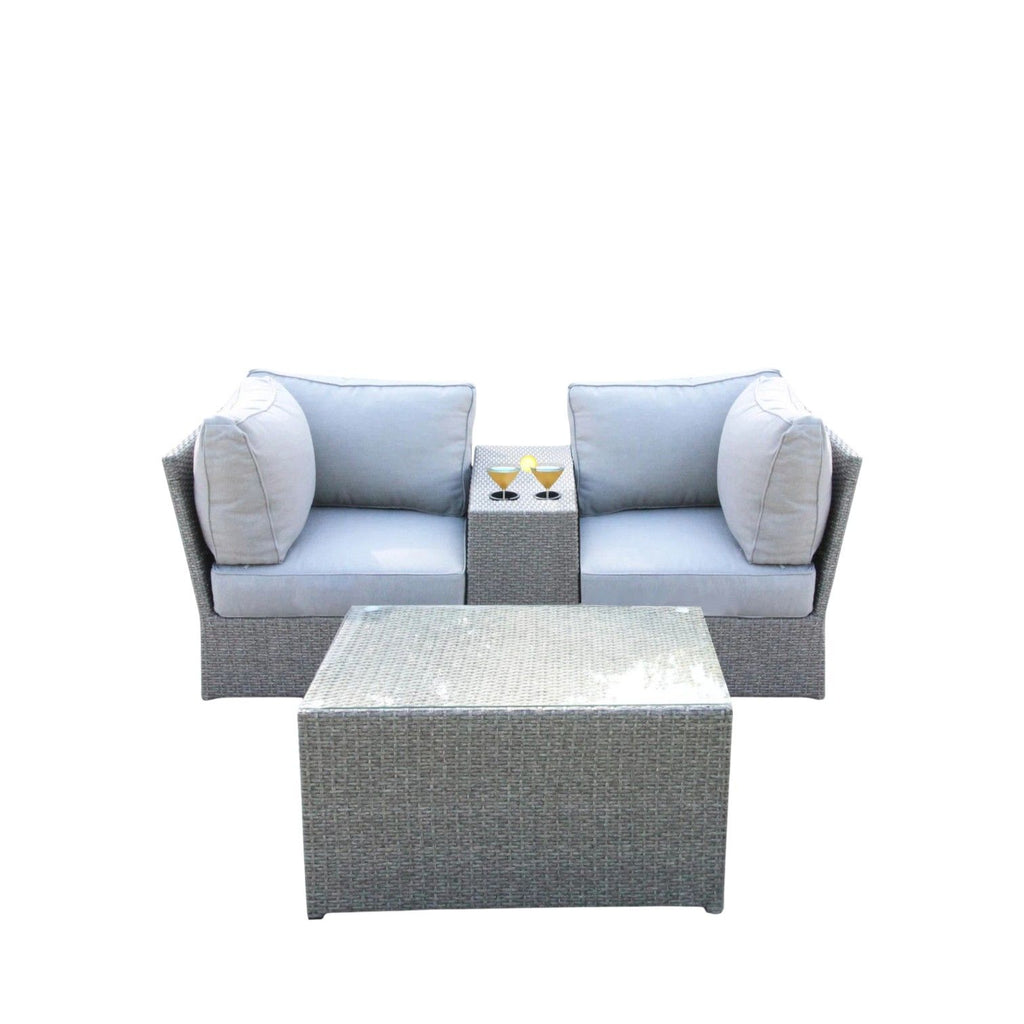 Comfortable Modern Patio Rattan Sectional Set With Cushions