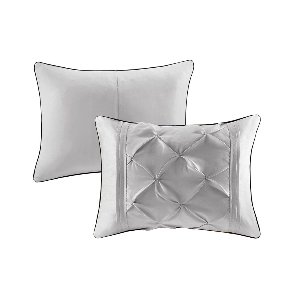 Laurel - California King 7 Piece Tufted Comforter Set - Gray