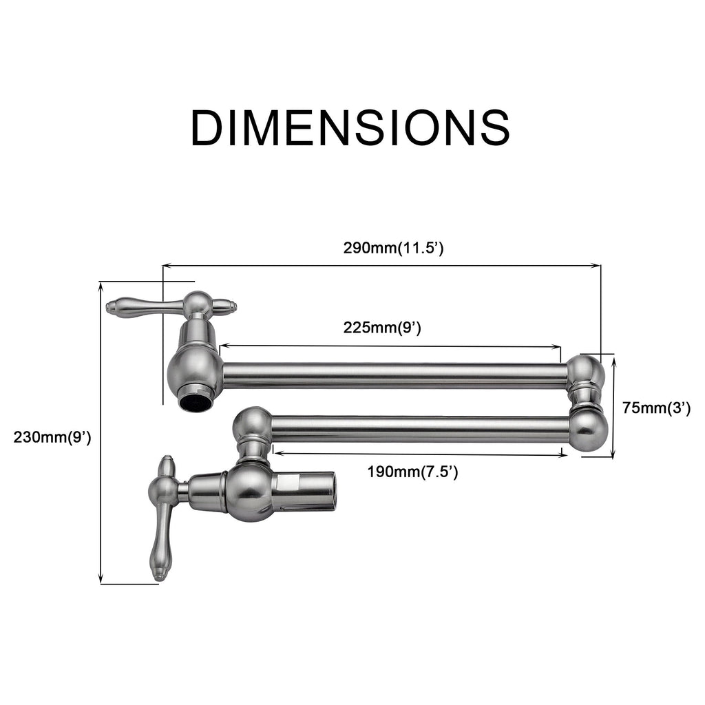 Modern Design Pot Filler Faucet Wall Mount Kitchen Sink Faucet Folding Stretchable