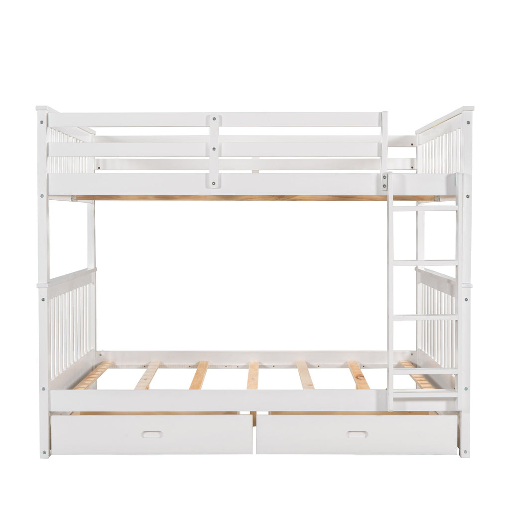 Bunk Bed With Ladders And 2 Storage Drawers