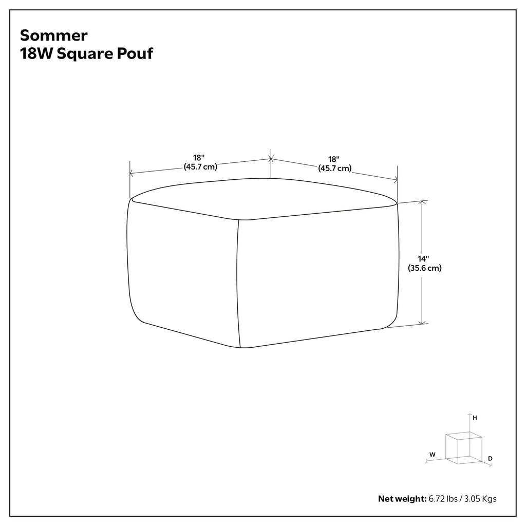 Sommer - Square Pouf - Off White