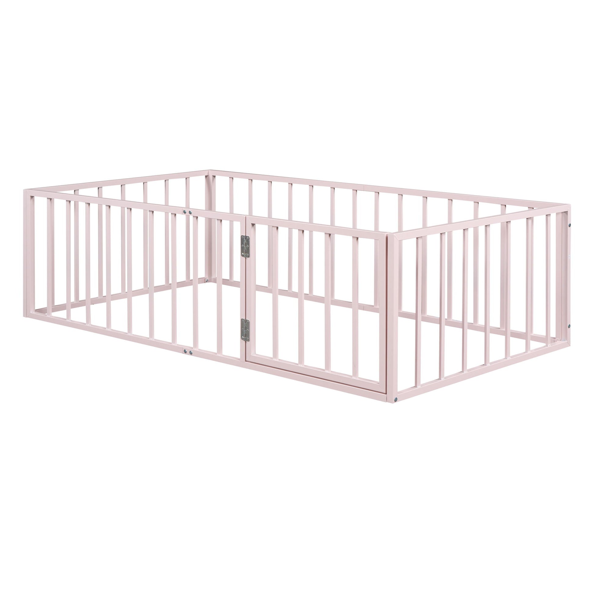 Metal Floor Bed Frame With Fence And Door