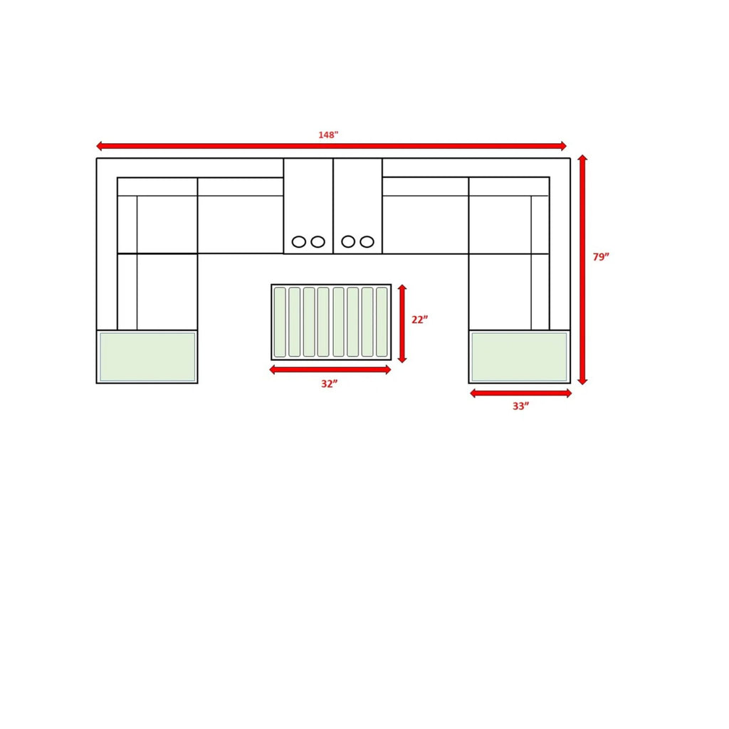 Wicker Sectional Seating Group With Plush Cushions