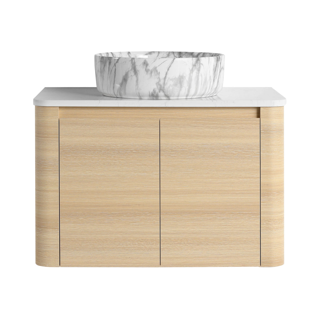 Mounted Bathroom Vanity & Art Sink & 2 Soft Close Doors