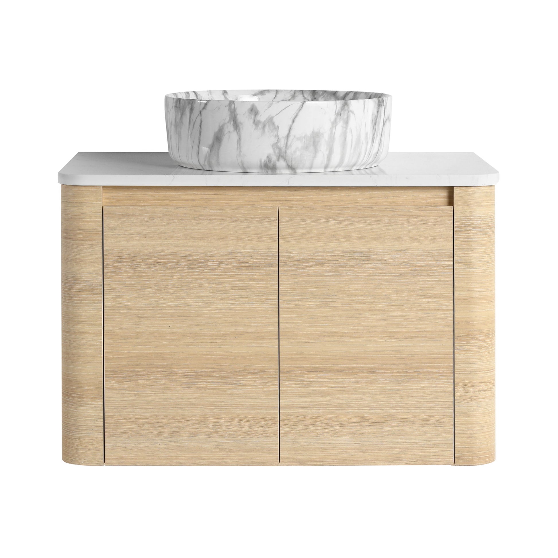 Mounted Bathroom Vanity & Art Sink & 2 Soft Close Doors