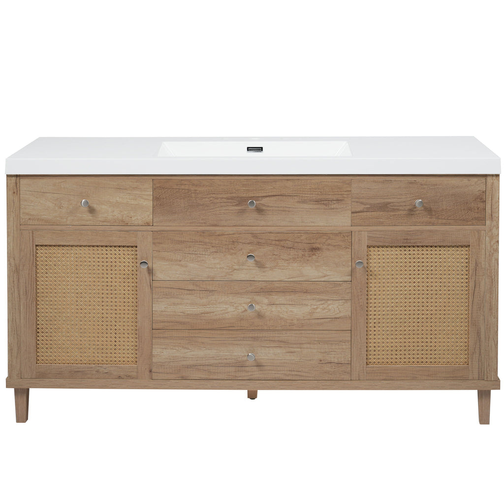 Bathroom Vanity With Sink, 5 Legs, Soft Close Drawers