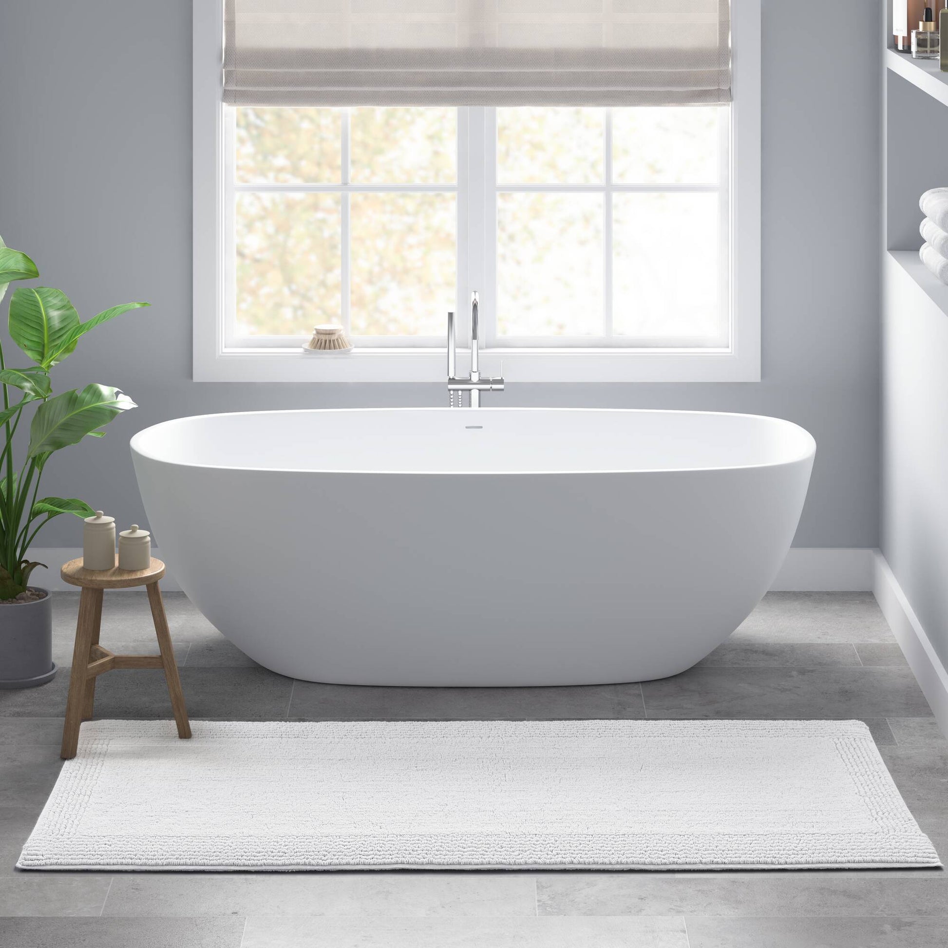 Splendor - 24" x 44" Tufted Reversible Bath Rug - White