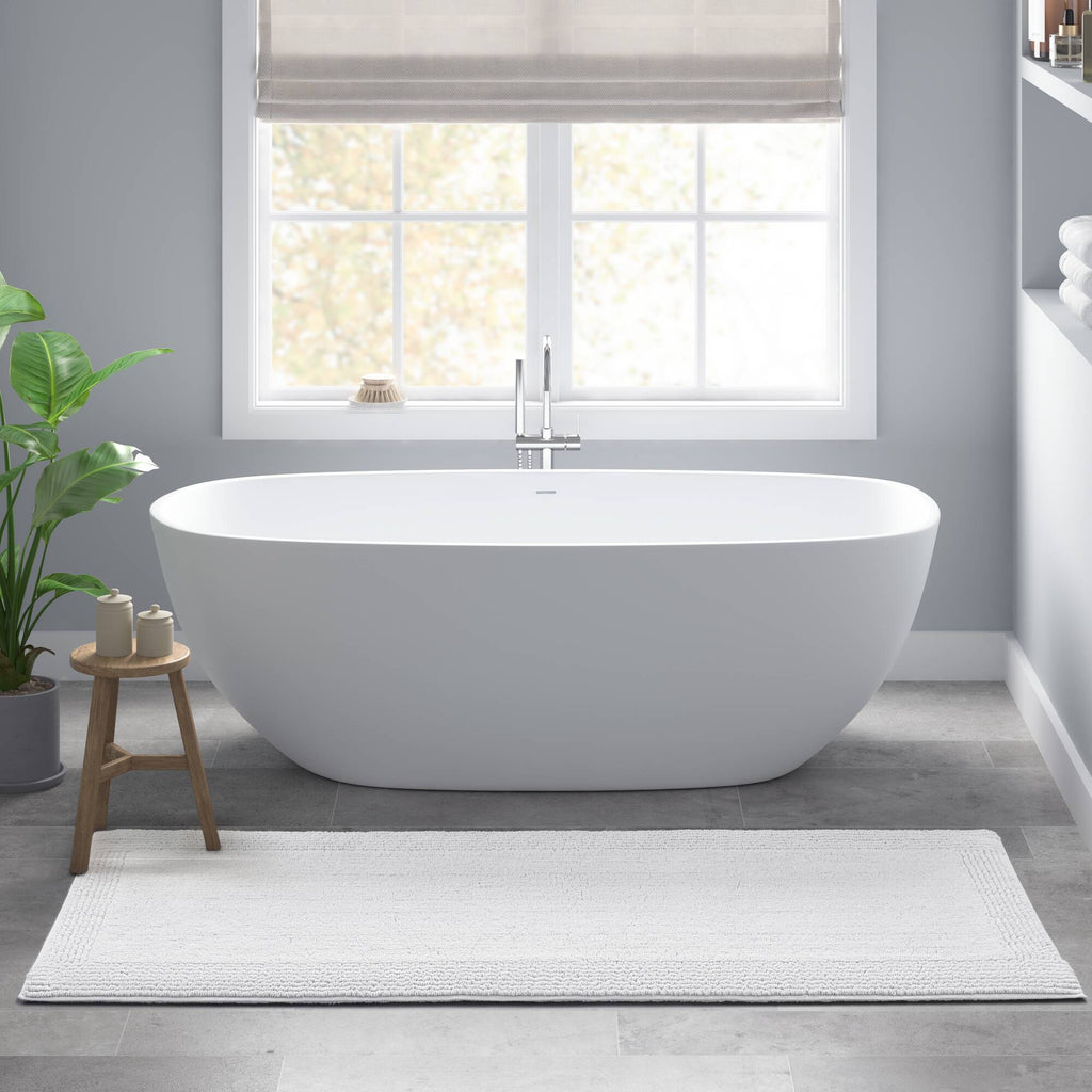 Splendor - 20" x 30" Tufted Reversible Bath Rug - White