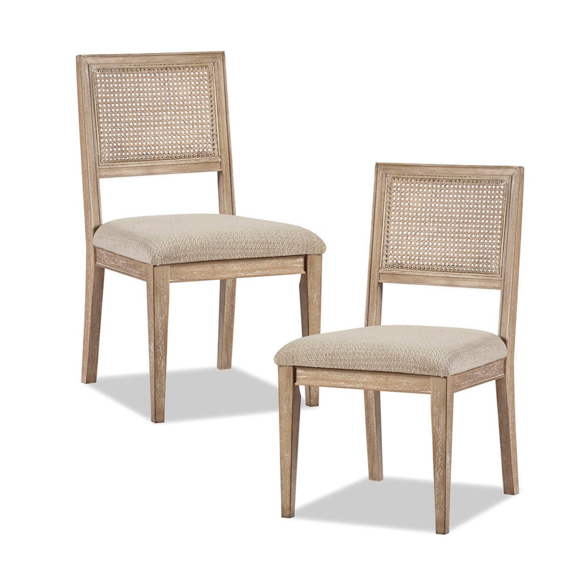 Modern Armless Dining Chair With Cane Back (Set of 2)