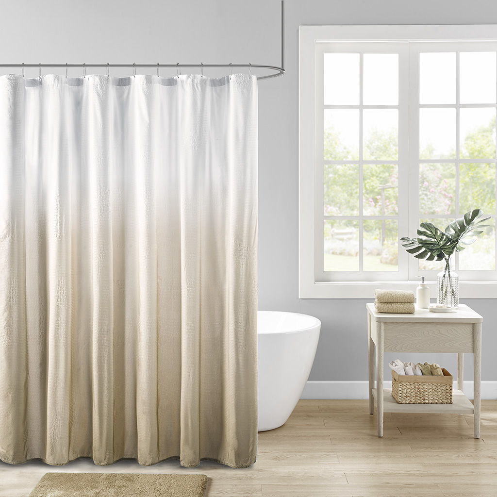 Ara - Ombre Printed Shower Curtain - Taupe