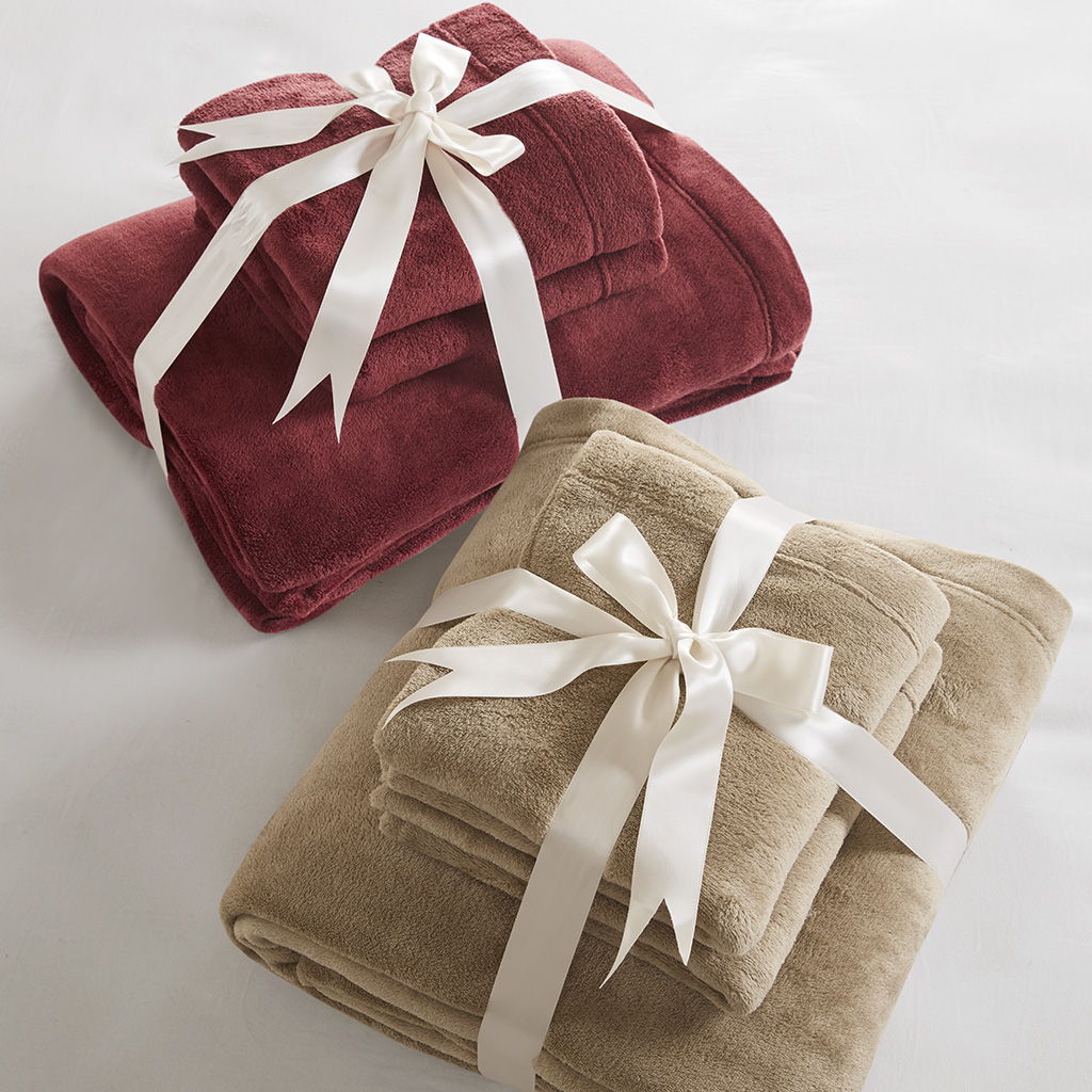 Soloft Plush - 3 Piece Twin Micro Plush Sheet Set - Burgundy