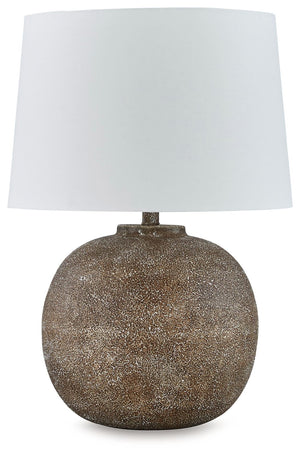Neavesboro - Metal Table Lamp - Antique Brown / White