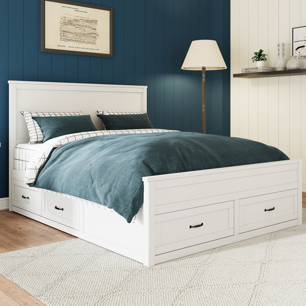 Modern Storage Platform Bed Frame With 6 Drawers