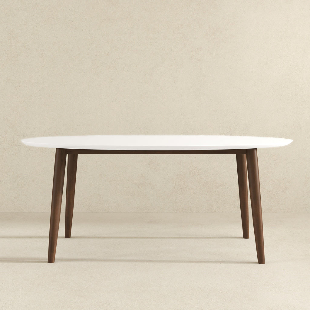 Ada - Oval Dining Table And 4 Side Chairs - White